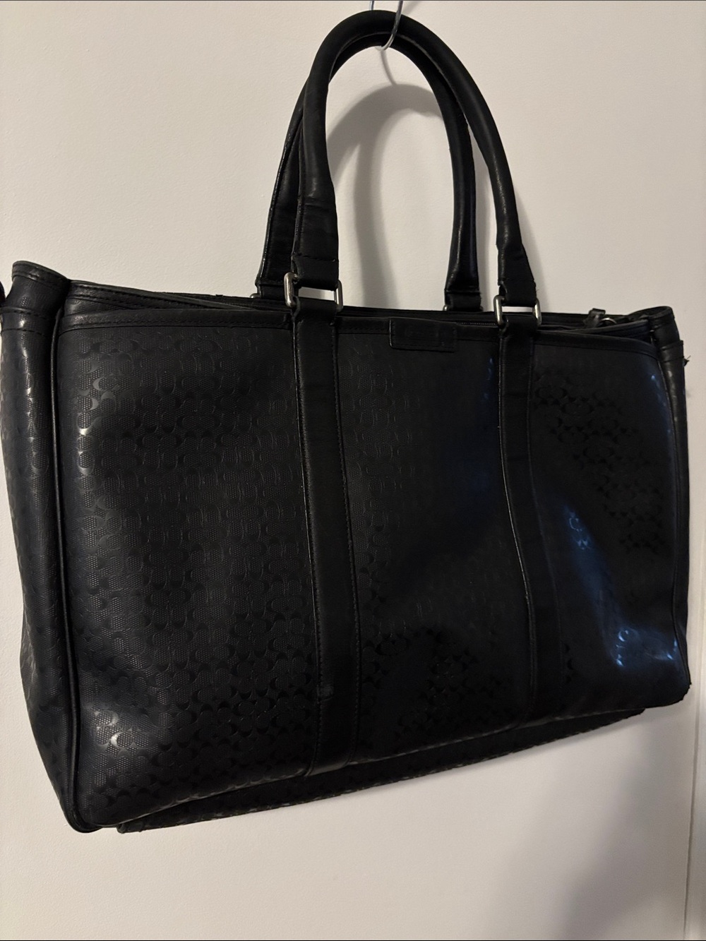Coach men’s Business bag micro signature black PVC razor messenger laptop bag
